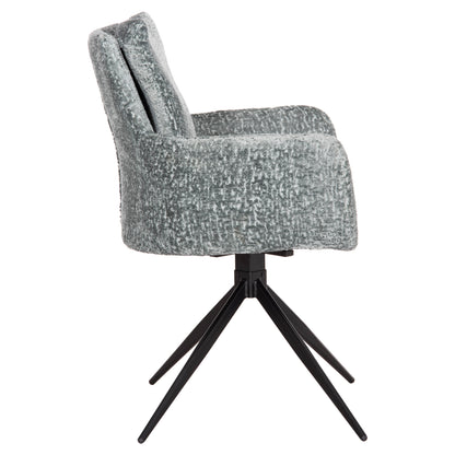 Dining Armchair Swivel Blans Hm9942.03 Mint Boucle Fabric-metal Legs 62x60x90hcm.