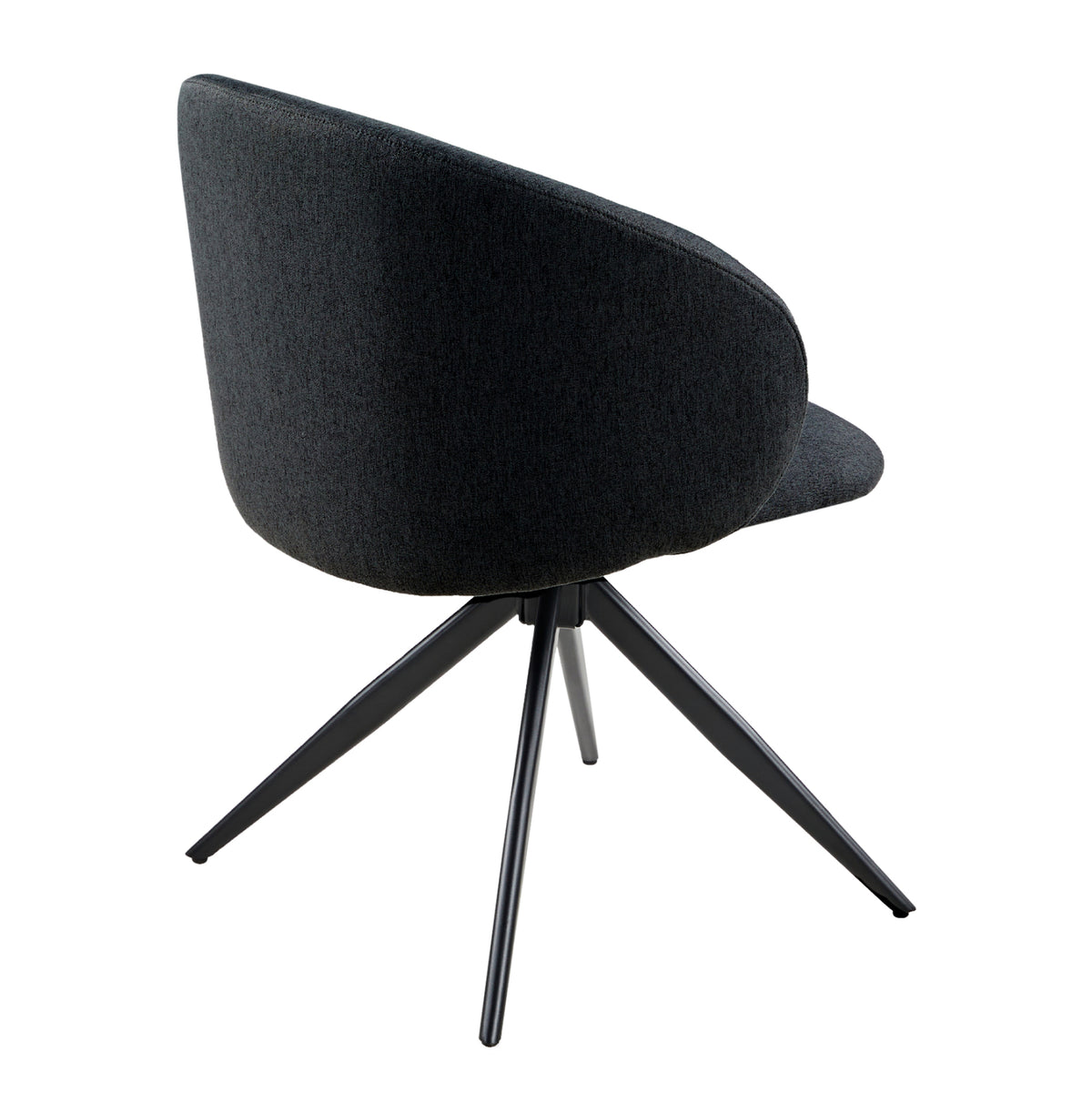 Dining Chair Swivel Hidal Hm18469.01 Black Fabric--black Metal Legs 48x56x76hcm