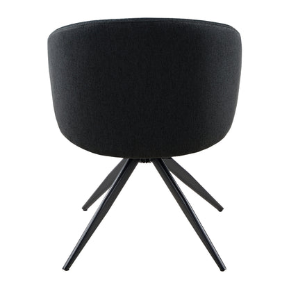 Dining Chair Swivel Hidal Hm18469.01 Black Fabric--black Metal Legs 48x56x76hcm