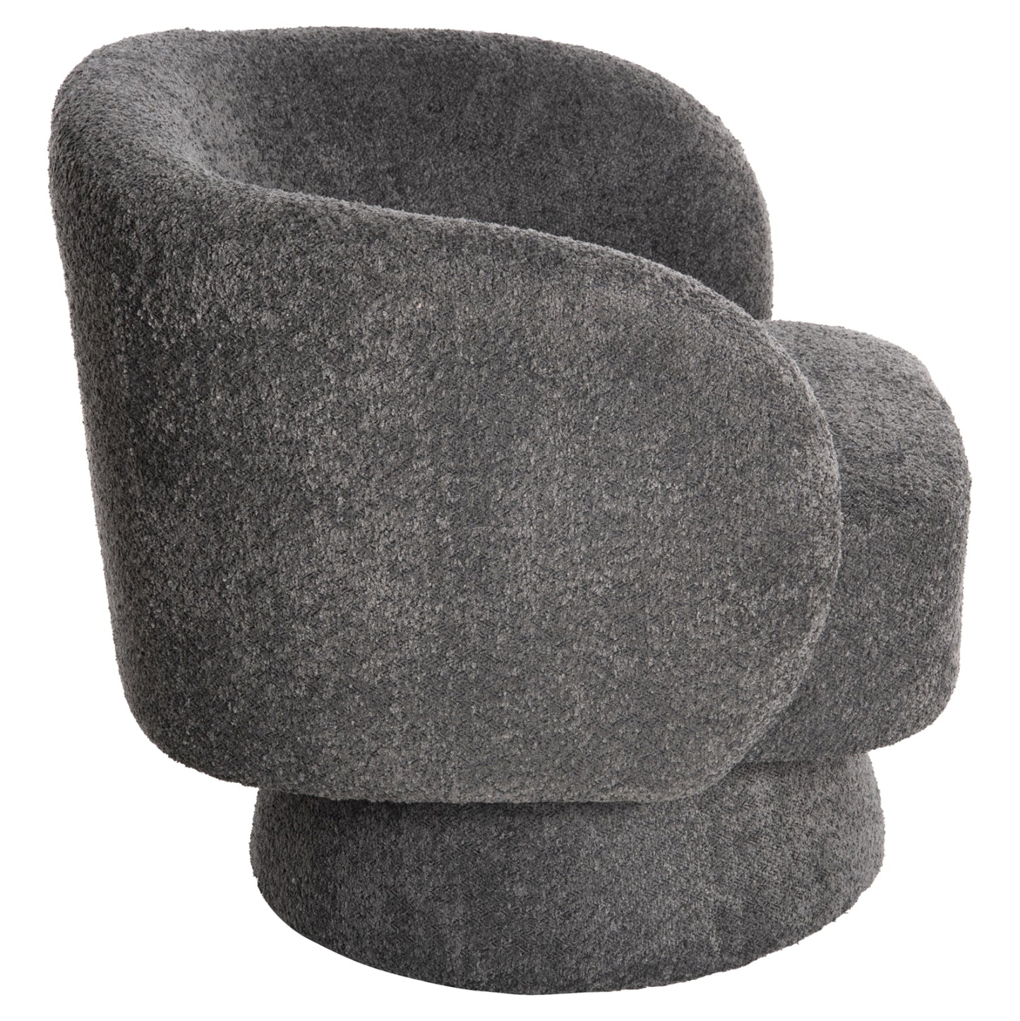 Armchair Swivel Karlen Hm9592.01 Grey Boucle Fabric 78x81x77hcm.