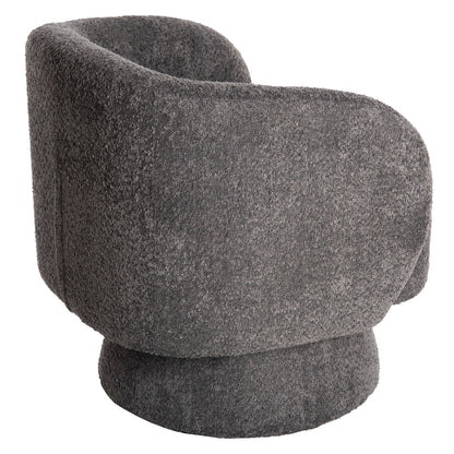 Armchair Swivel Karlen Hm9592.01 Grey Boucle Fabric 78x81x77hcm.