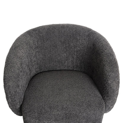 Armchair Swivel Karlen Hm9592.01 Grey Boucle Fabric 78x81x77hcm.