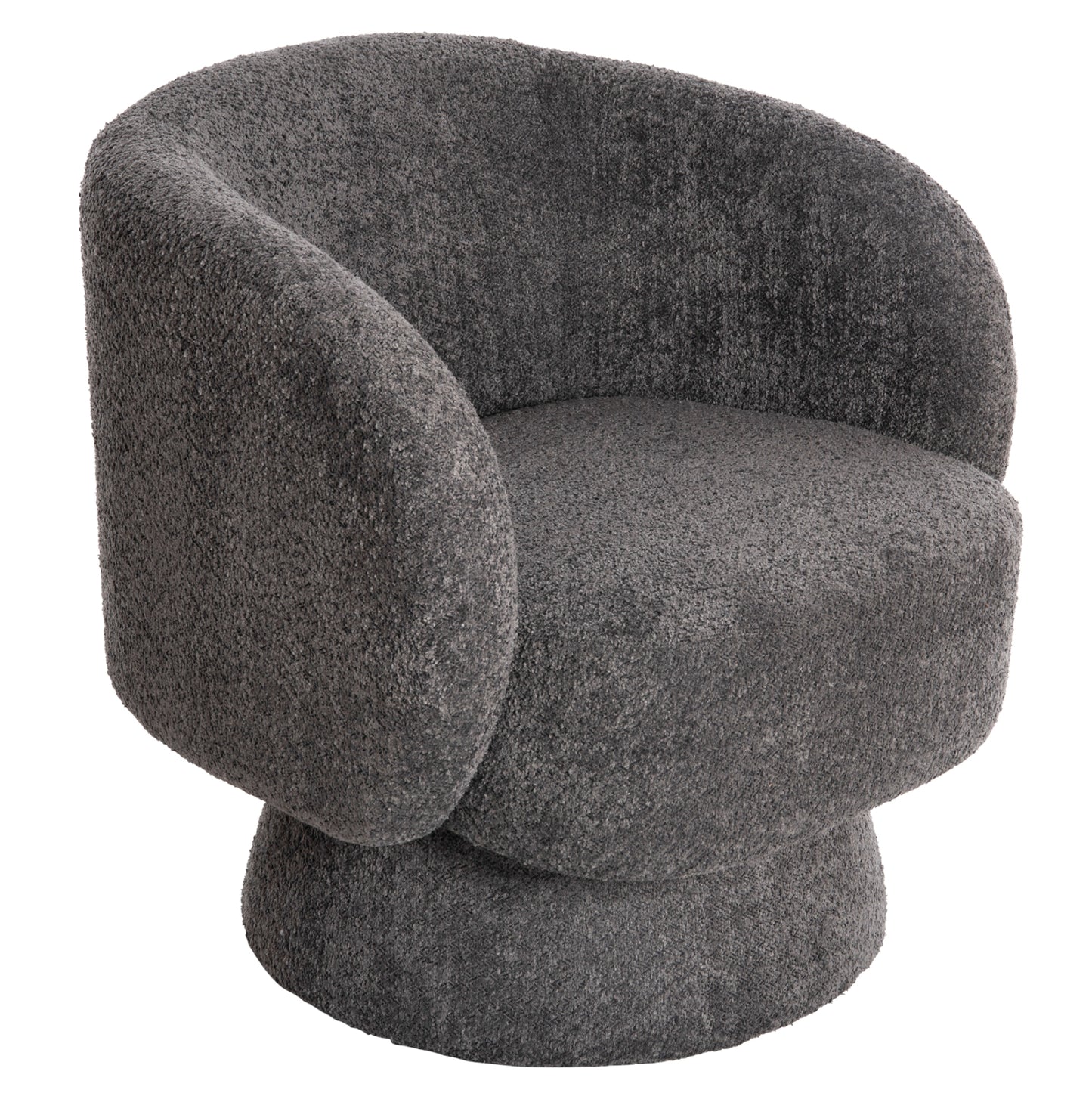 Armchair Swivel Karlen Hm9592.01 Grey Boucle Fabric 78x81x77hcm.