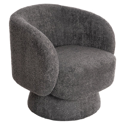 Armchair Swivel Karlen Hm9592.01 Grey Boucle Fabric 78x81x77hcm.
