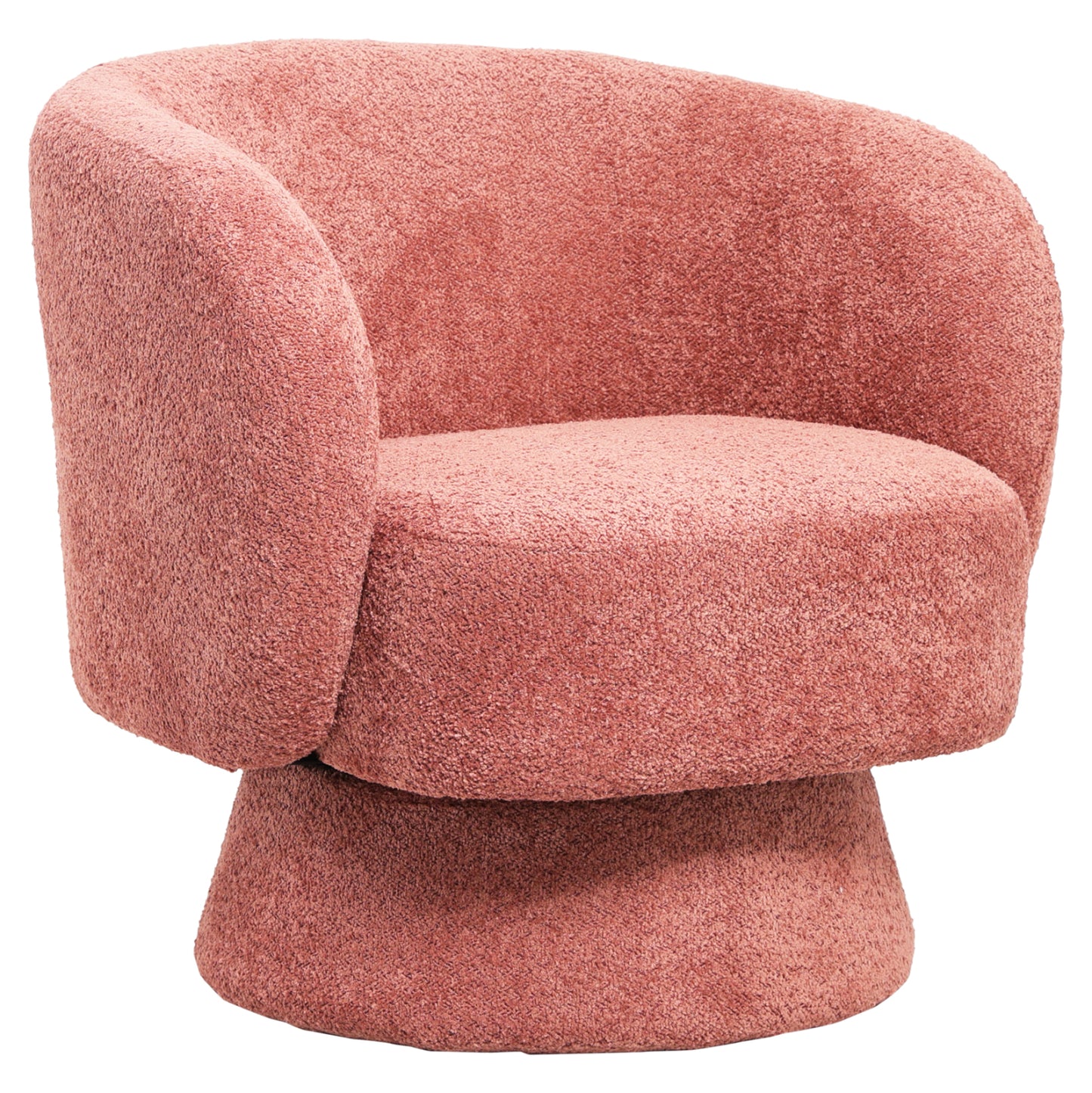 Armchair Swivel Karlen Hm9592.02 Pink Boucle Fabric 78x81x77hcm.
