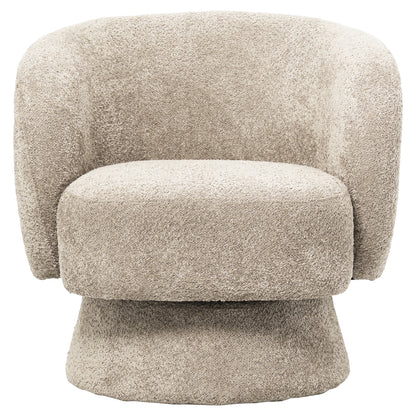 Armchair Swivel Karlen Hm9592.03 Beige Boucle Fabric 78x81x77hcm.