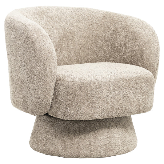 Armchair Swivel Karlen Hm9592.03 Beige Boucle Fabric 78x81x77hcm.
