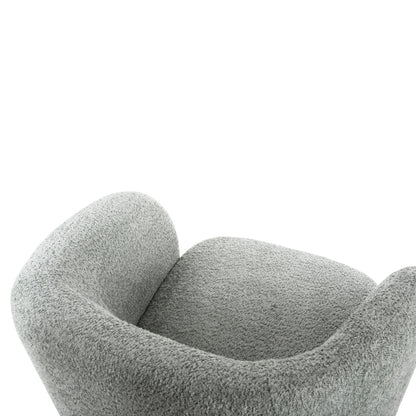 Armchair Swivel Karlen Hm9592.05 Pistachio Green Boucle Fabric 79x79x76 Hcm.