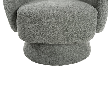 Armchair Swivel Karlen Hm9592.05 Pistachio Green Boucle Fabric 79x79x76 Hcm.