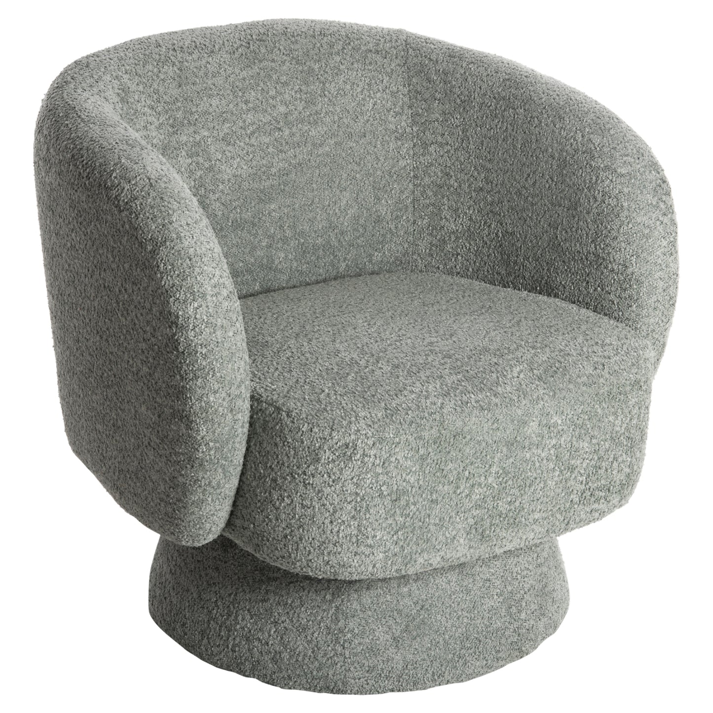 ARMCHAIR SWIVEL FB99592.05 PISTACHIO GREEN BOUCLE FABRIC 79x79x76 Hcm.