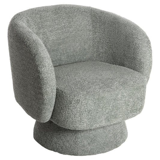 ARMCHAIR SWIVEL FB99592.05 PISTACHIO GREEN BOUCLE FABRIC 79x79x76 Hcm.