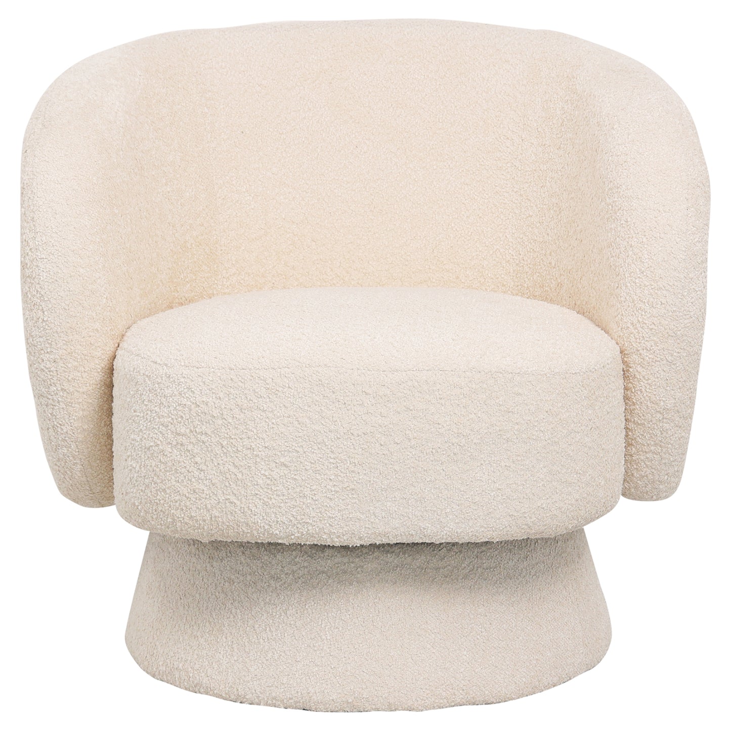 Armchair Swivel Karlen Hm9592.06 Ecru Boucle Fabric 78x81x77hcm.
