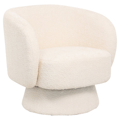 Armchair Swivel Karlen Hm9592.06 Ecru Boucle Fabric 78x81x77hcm.