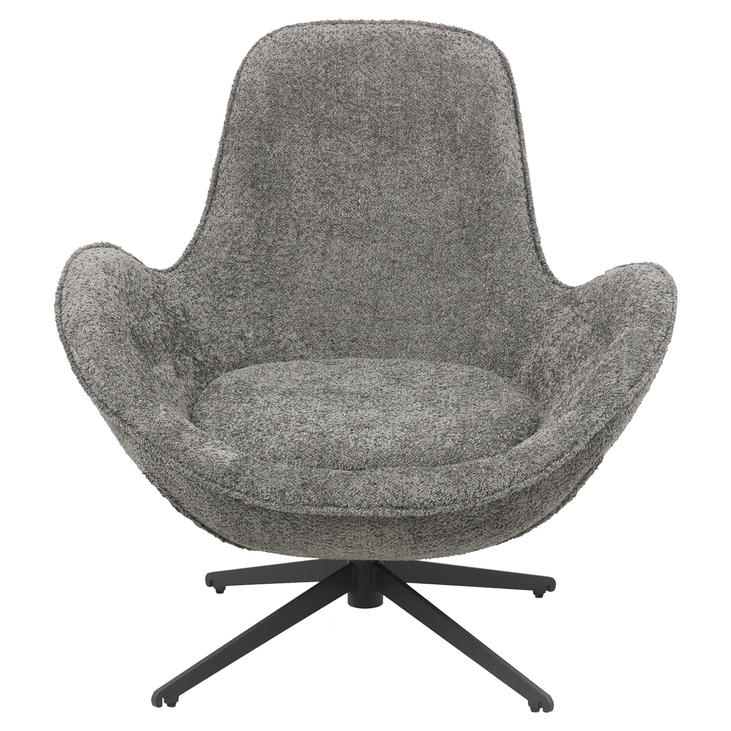 Armchair Swivel Brynn Hm9594.01 Grey Boucle Fabric-black Metal Base 86x76x87hcm.