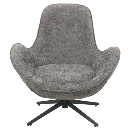 Armchair Swivel Brynn Hm9594.01 Grey Boucle Fabric-black Metal Base 86x76x87hcm.