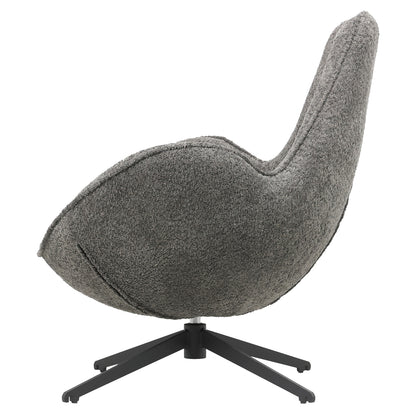 Armchair Swivel Brynn Hm9594.01 Grey Boucle Fabric-black Metal Base 86x76x87hcm.