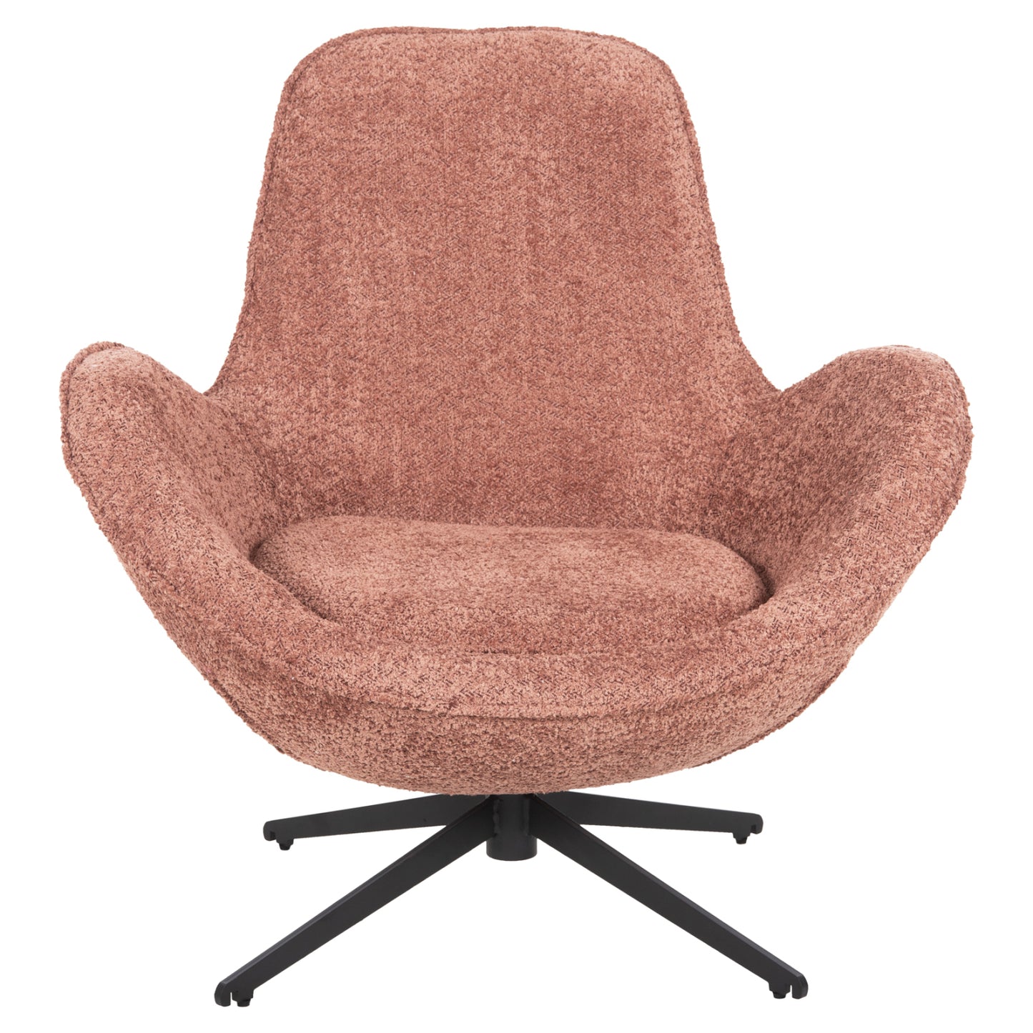 Armchair Swivel Brynn Hm9594.02 Pink Boucle Fabric-black Metal Base 88x76x88hcm.