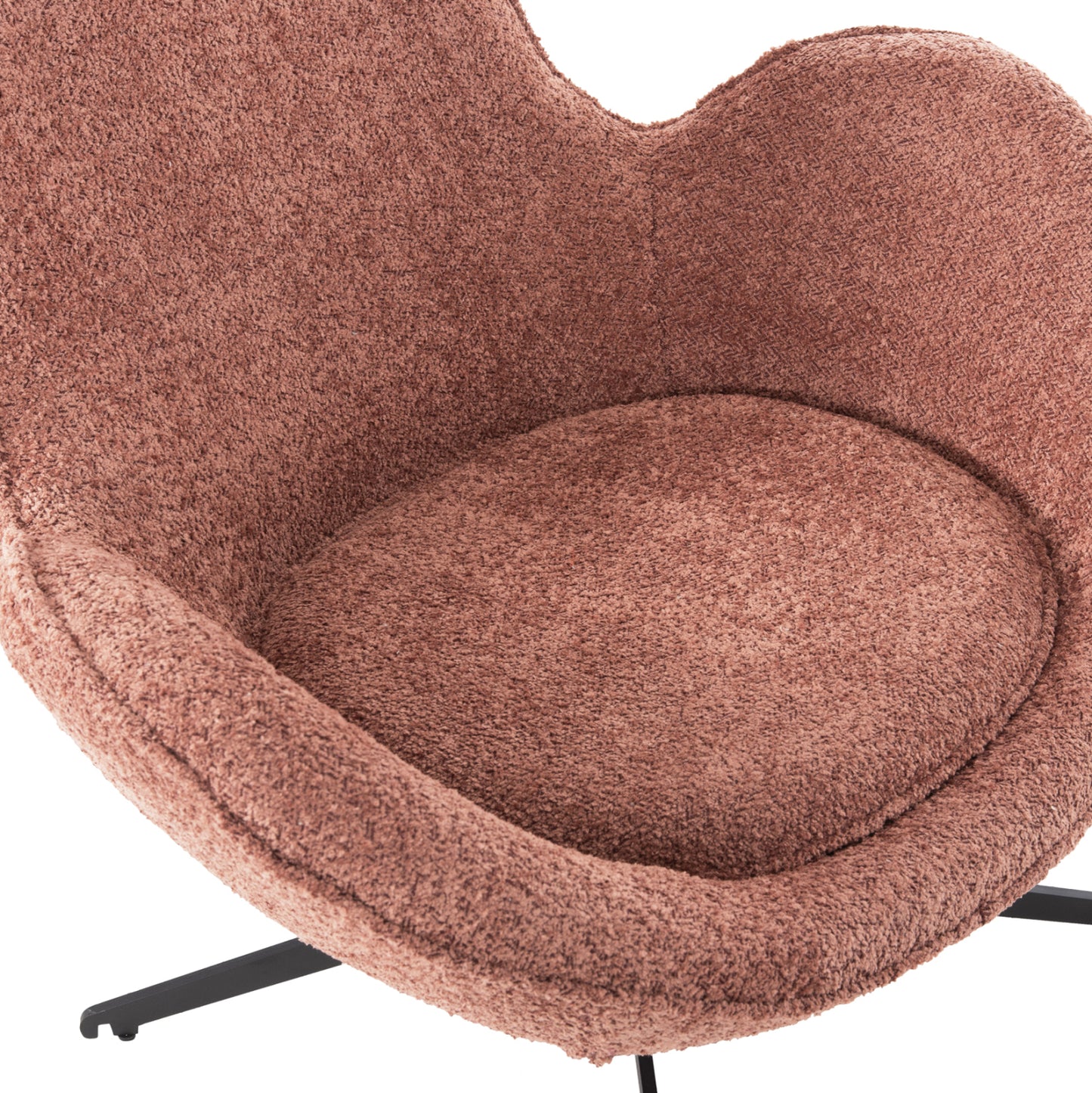 Armchair Swivel Brynn Hm9594.02 Pink Boucle Fabric-black Metal Base 88x76x88hcm.