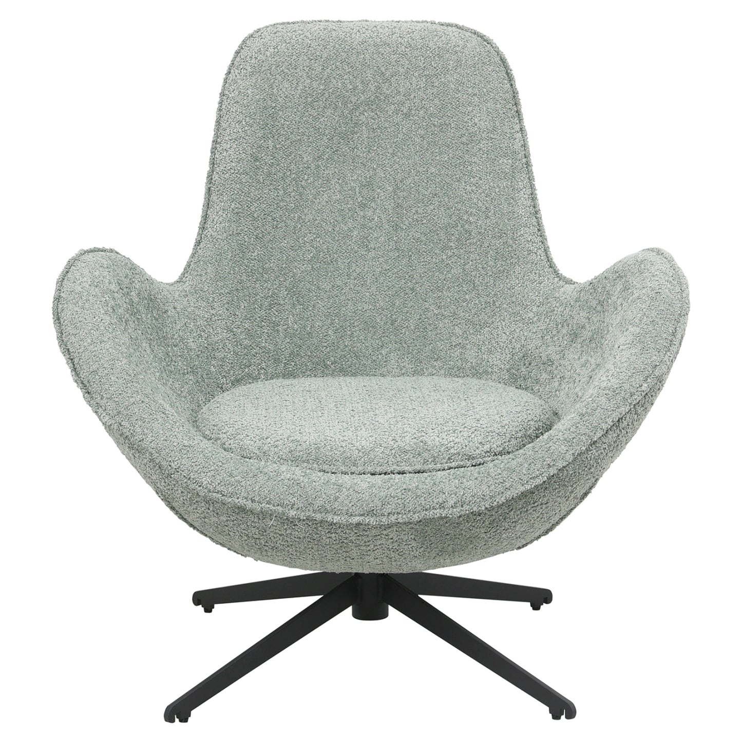 Armchair Swivel Brynn Hm9594.05 Pea Green Boucle Fabric-black Metal Base 86x76x87hcm.