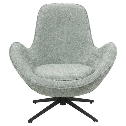 Armchair Swivel Brynn Hm9594.05 Pea Green Boucle Fabric-black Metal Base 86x76x87hcm.