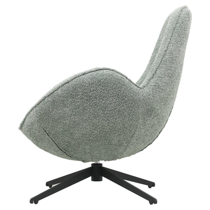 Armchair Swivel Brynn Hm9594.05 Pea Green Boucle Fabric-black Metal Base 88x76x88hcm.