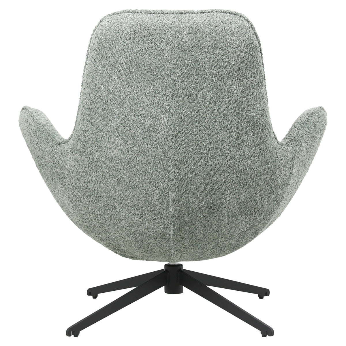 Armchair Swivel Brynn Hm9594.05 Pea Green Boucle Fabric-black Metal Base 88x76x88hcm.
