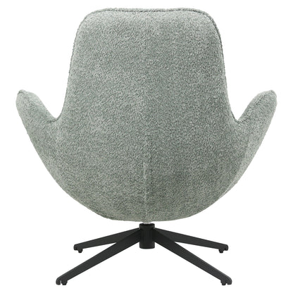 Armchair Swivel Brynn Hm9594.05 Pea Green Boucle Fabric-black Metal Base 88x76x88hcm.