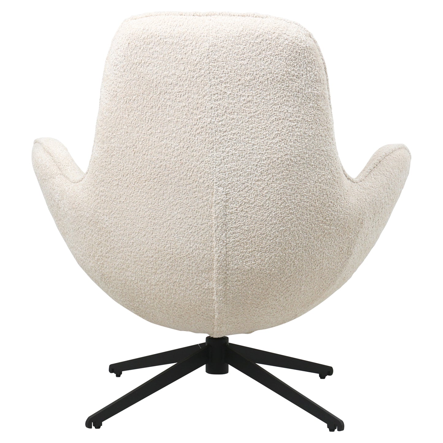 Armchair Swivel Brynn Hm9594.06 Ecru Boucle Fabric-black Metal Base 86x76x87hcm.