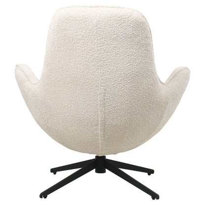 Armchair Swivel Brynn Hm9594.06 Ecru Boucle Fabric-black Metal Base 86x76x87hcm.