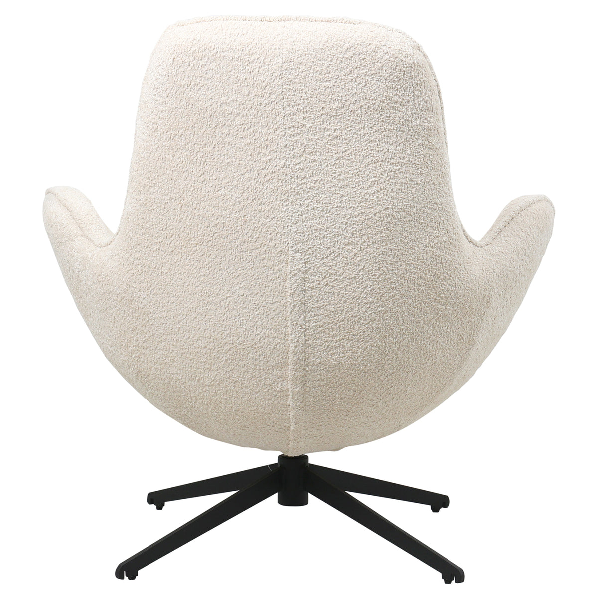 Armchair Swivel Brynn Hm9594.06 Ecru Boucle Fabric-black Metal Base 88x76x88hcm.
