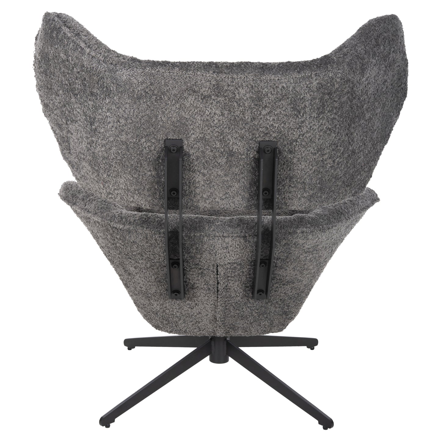 Armchair Swivel Bryll Hm9597.01 Grey Boucle-black Metal Base 86x90x97hcm.