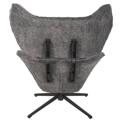 Armchair Swivel Bryll Hm9597.01 Grey Boucle-black Metal Base 86x90x97hcm.