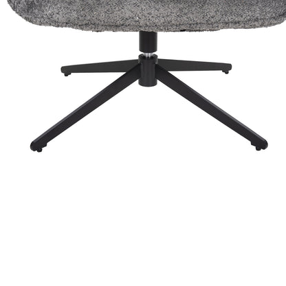 Armchair Swivel Bryll Hm9597.01 Grey Boucle-black Metal Base 86x90x97hcm.