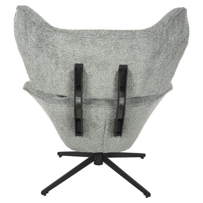 Armchair Swivel Bryll Hm9597.05 Pistachio Green Boucle-black Metal Base 86x90x97hcm.