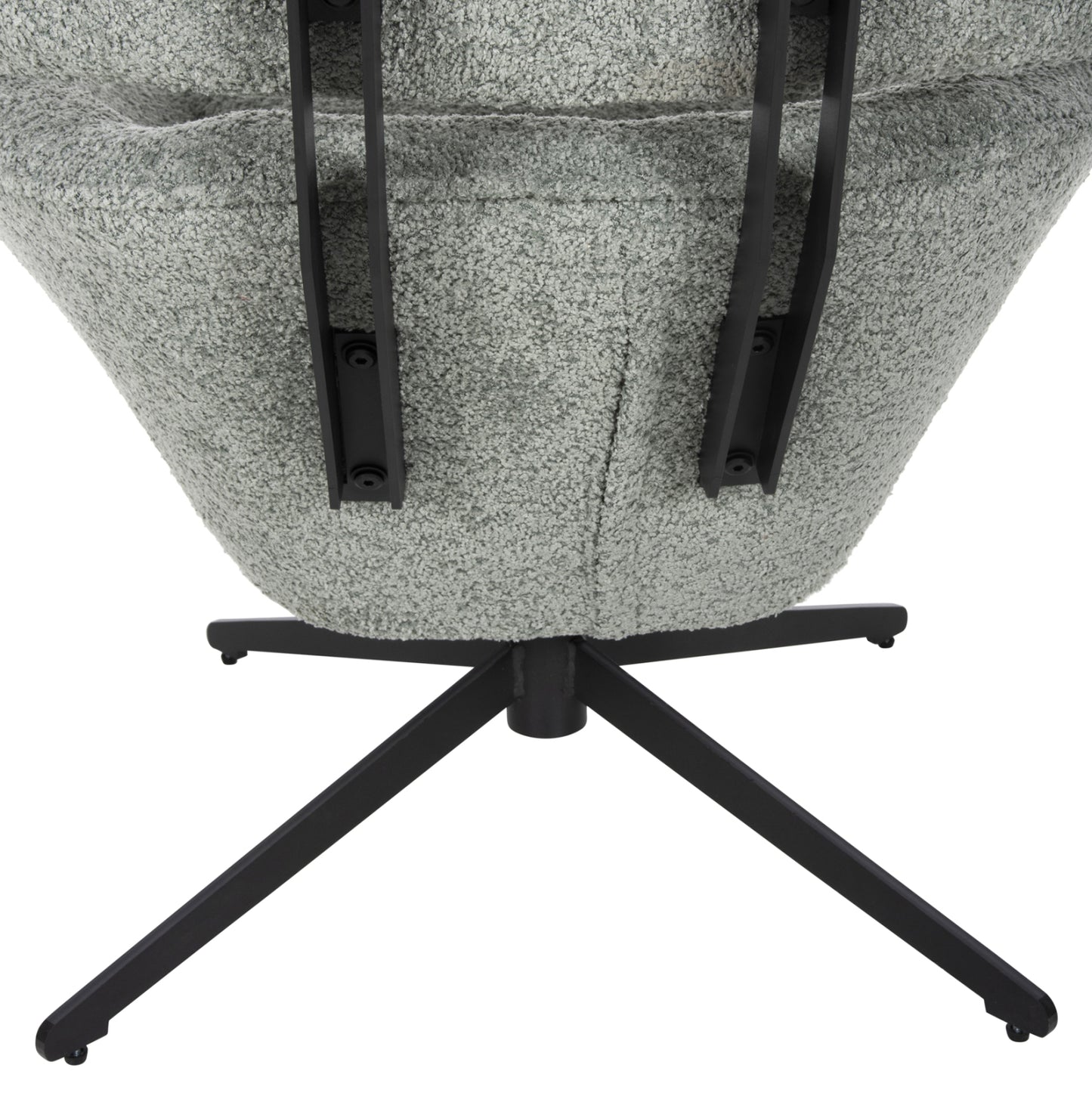Armchair Swivel Bryll Hm9597.05 Pistachio Green Boucle-black Metal Base 86x90x97hcm.