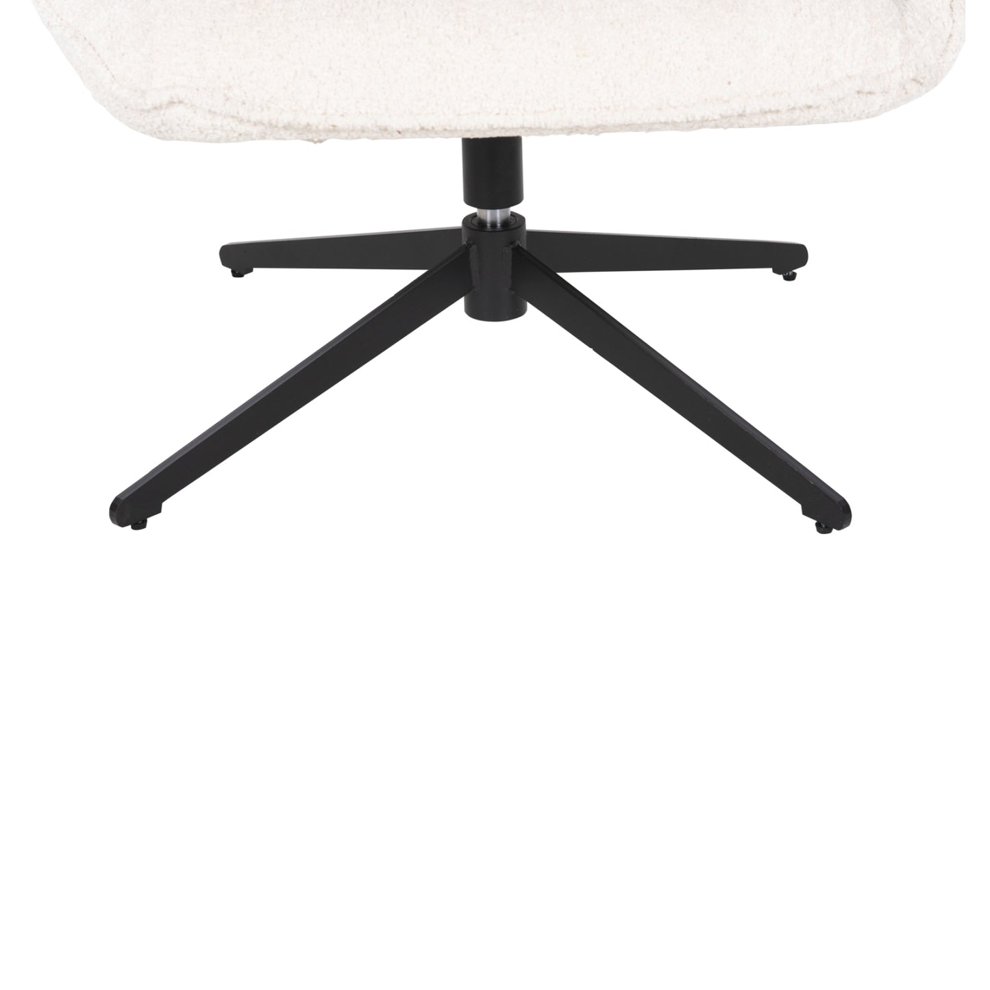 Armchair Swivel Bryll Hm9597.06 Ecru Boucle-black Metal Base 86x90x97hcm.