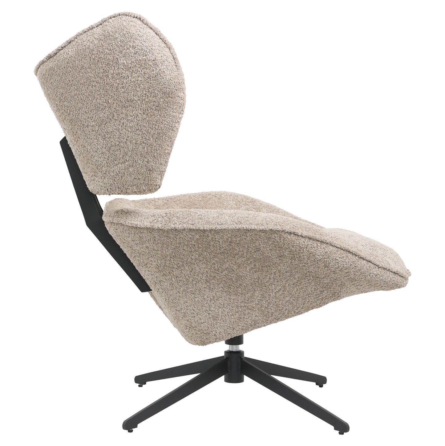 Armchair Swivel Bryll Hm9597.08 Beige Boucle-black Metal Base 86x90x97hcm.