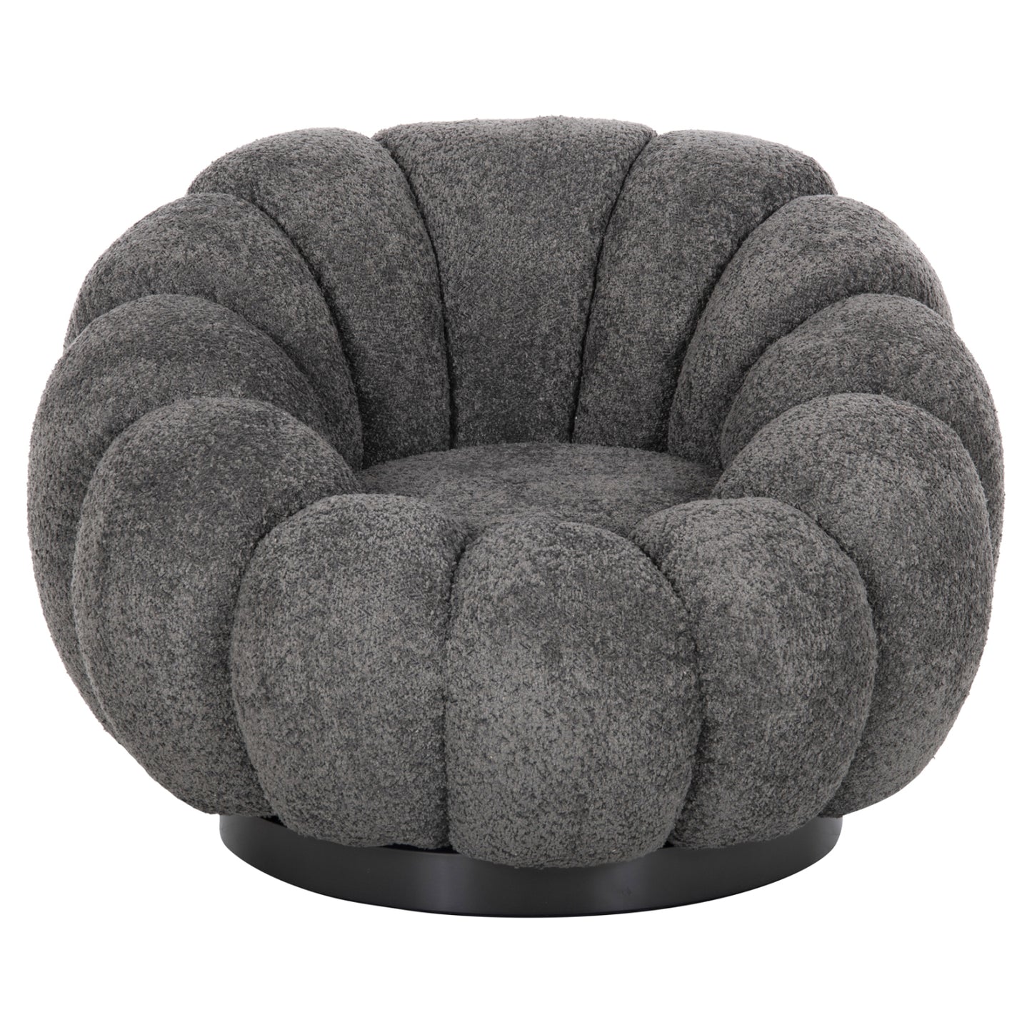 Armchair Swivel Grymm Hm9601.01 Grey Boucle-black Metal Base 95x92x68hcm.