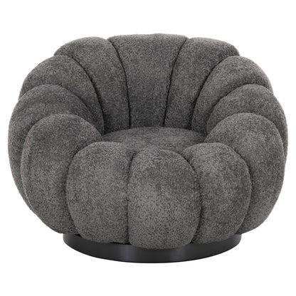 Armchair Swivel Grymm Hm9601.01 Grey Boucle-black Metal Base 95x92x68hcm.