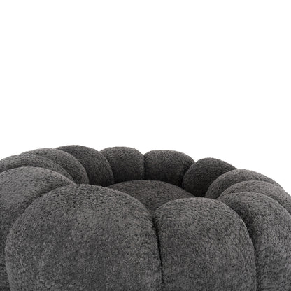 Armchair Swivel Grymm Hm9601.01 Grey Boucle-black Metal Base 95x92x68hcm.