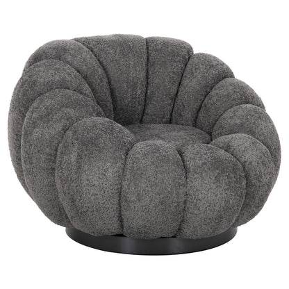 Armchair Swivel Grymm Hm9601.01 Grey Boucle-black Metal Base 95x92x68hcm.