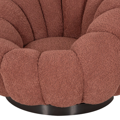 Armchair Swivel Grymm Hm9601.02 Pink Boucle-black Metal Base 95x92x68hcm.
