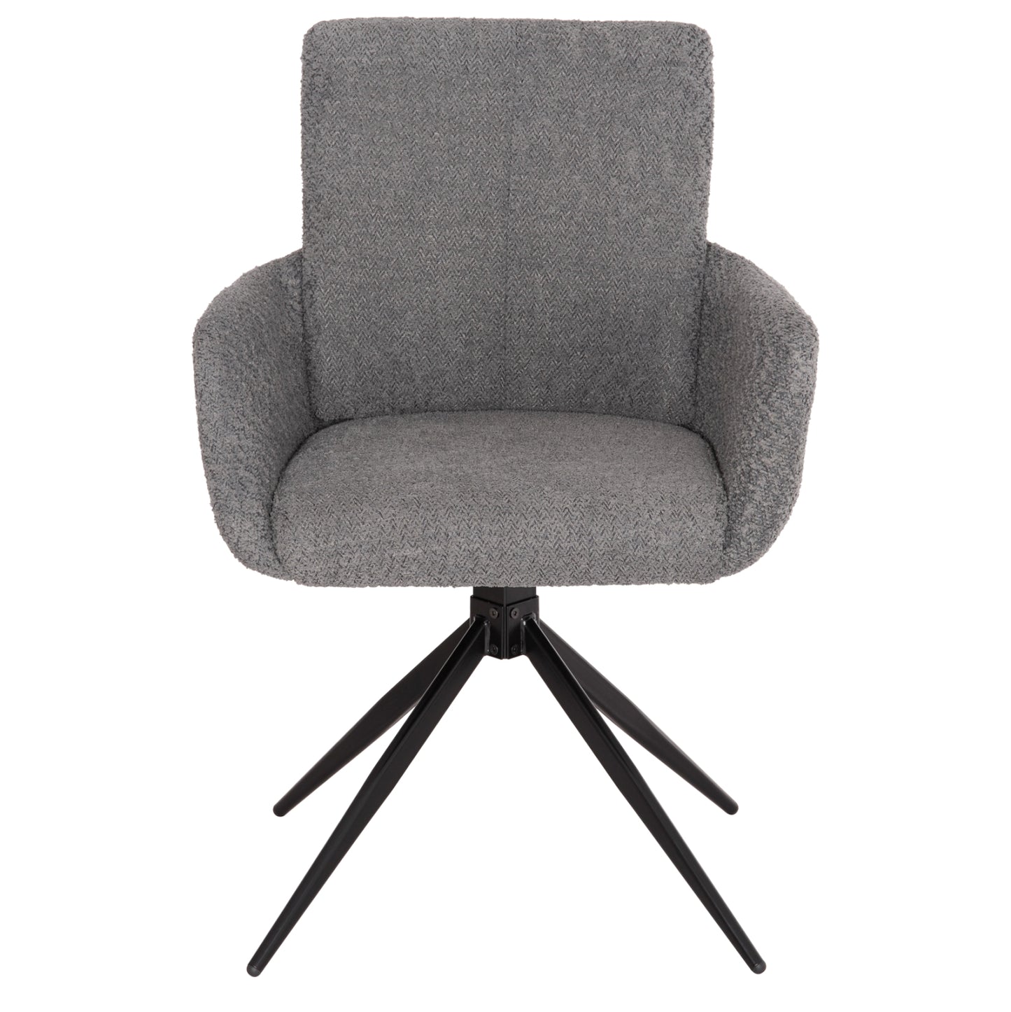 Dining Armchair Swivel Blans Hm9942.01 Grey Boucle Fabric-metal Legs 62x60x90hcm.