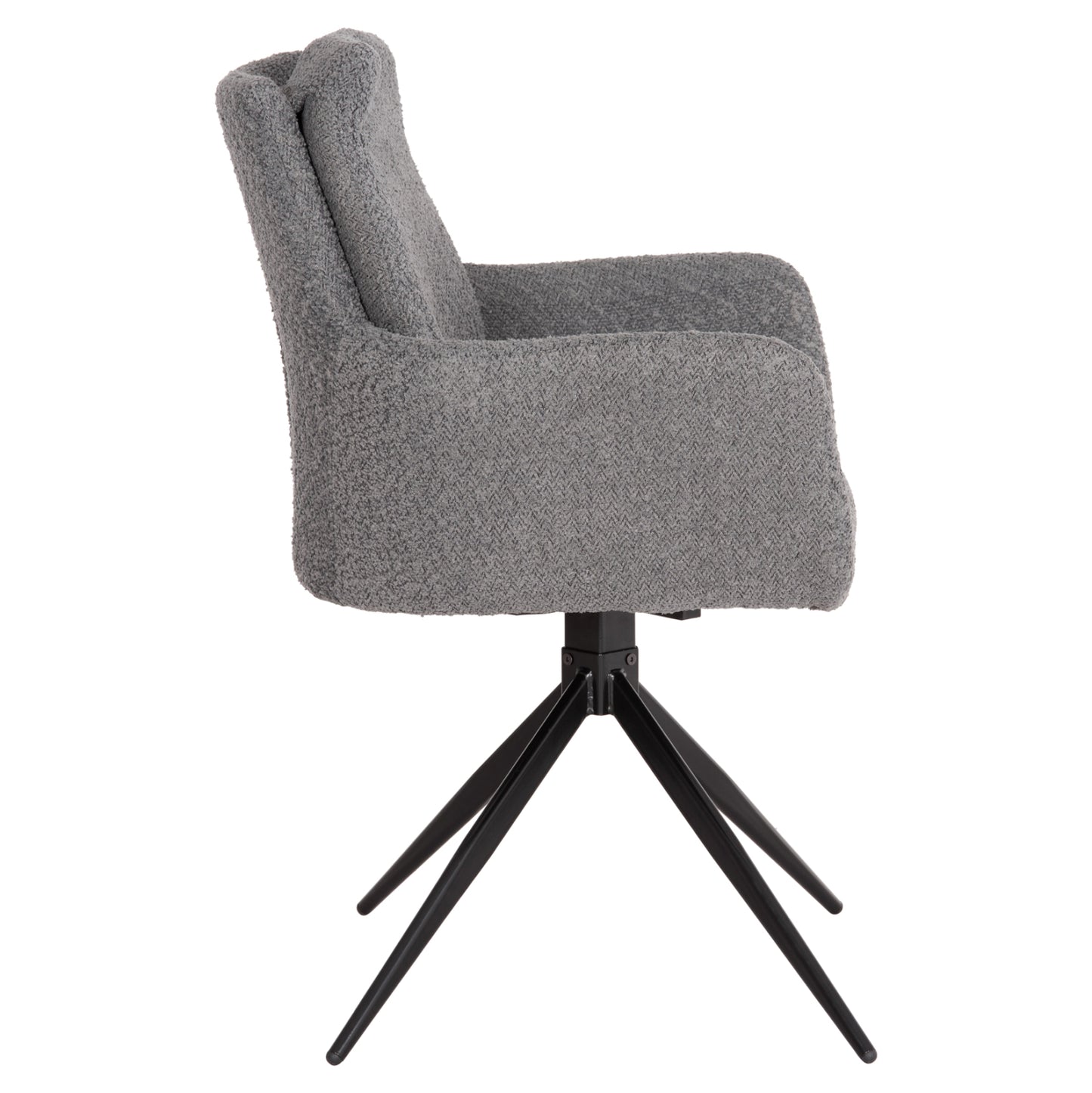 Dining Armchair Swivel Blans Hm9942.01 Grey Boucle Fabric-metal Legs 62x60x90hcm.