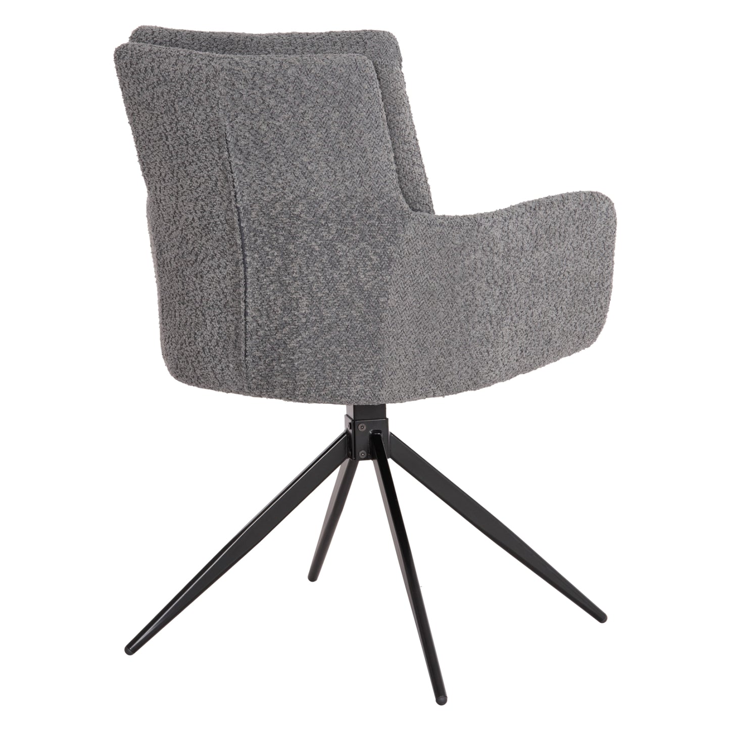 Dining Armchair Swivel Blans Hm9942.01 Grey Boucle Fabric-metal Legs 62x60x90hcm.