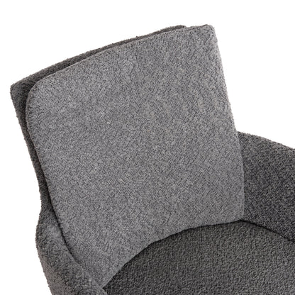 Dining Armchair Swivel Blans Hm9942.01 Grey Boucle Fabric-metal Legs 62x60x90hcm.