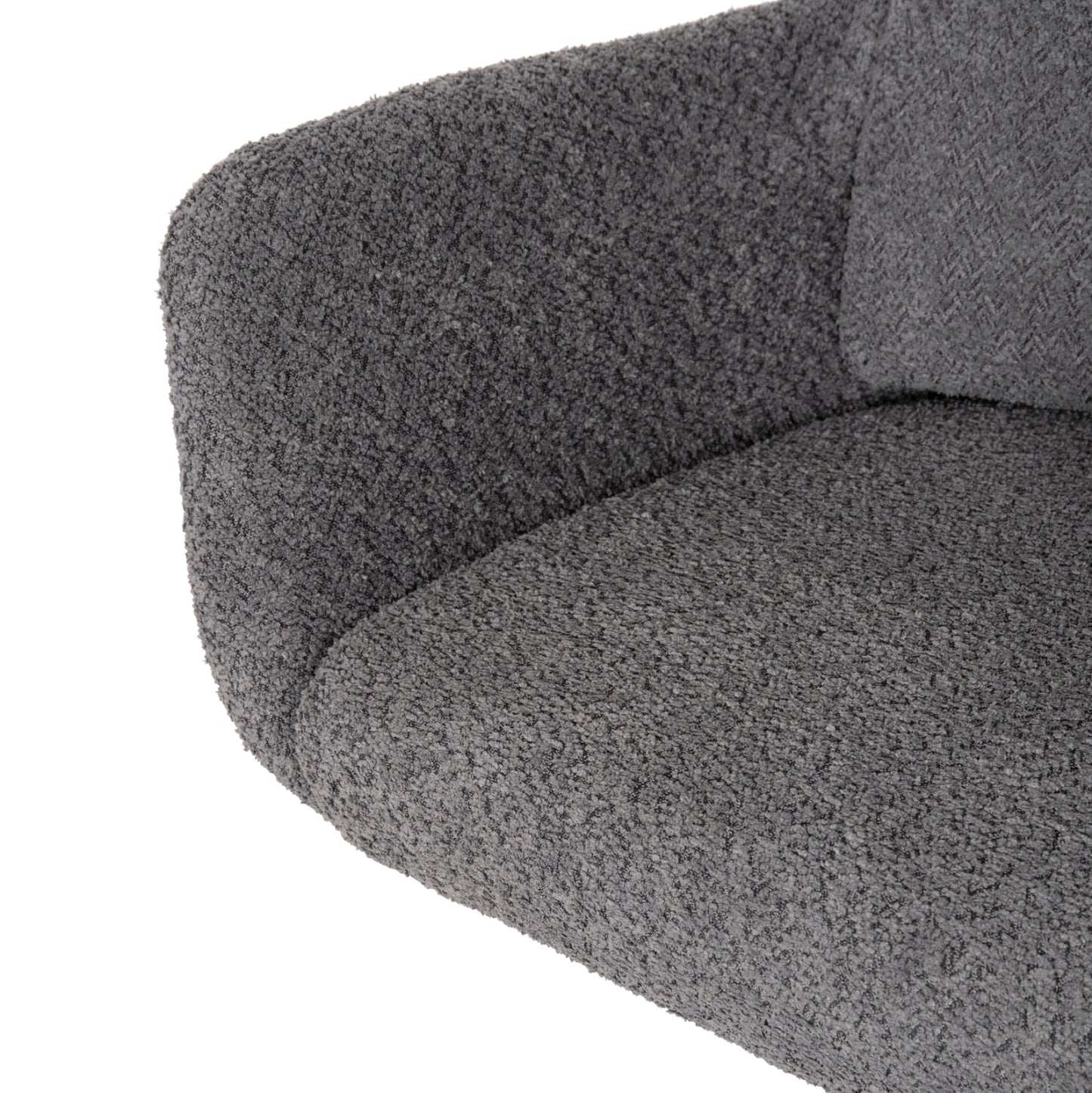 Dining Armchair Swivel Blans Hm9942.01 Grey Boucle Fabric-metal Legs 62x60x90hcm.