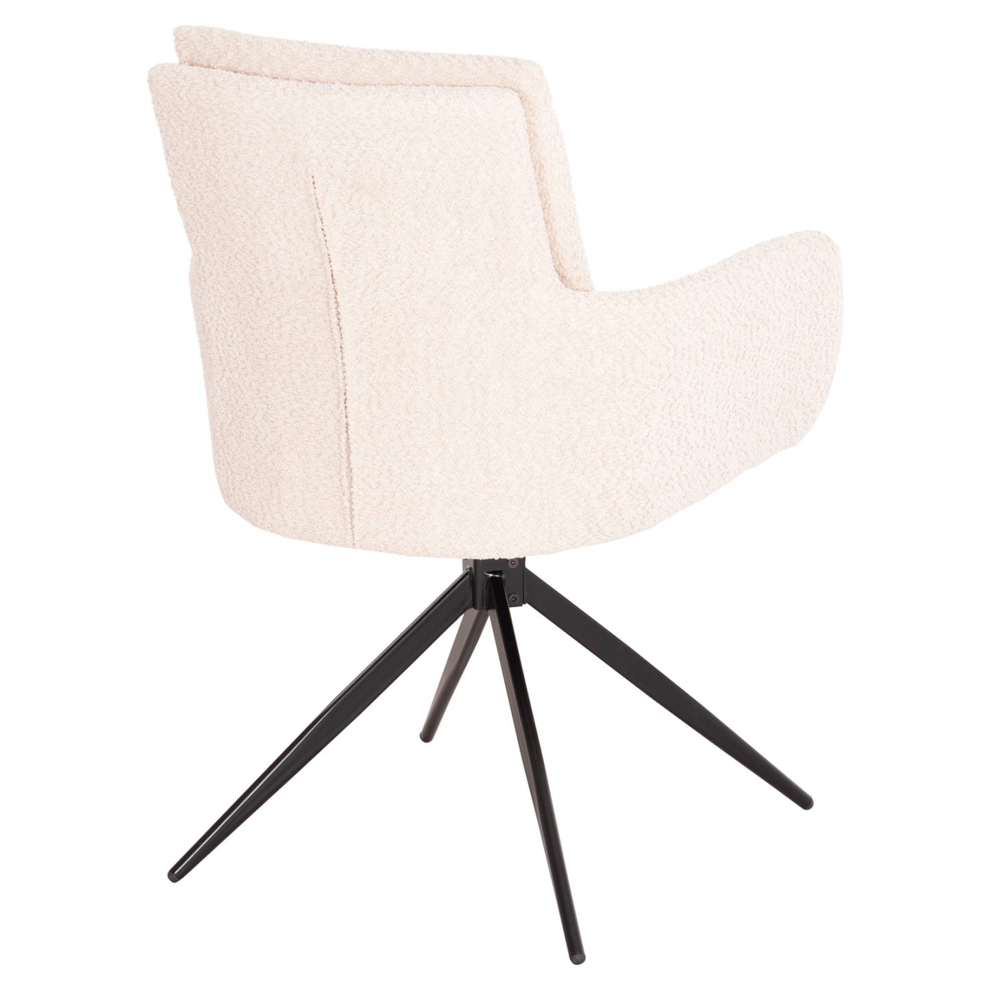 Dining Armchair Swivel Blans Hm9942.07 Beige Boucle Fabric-metal Legs 62x60x90hcm.