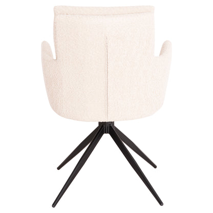 Dining Armchair Swivel Blans Hm9942.07 Beige Boucle Fabric-metal Legs 62x60x90hcm.