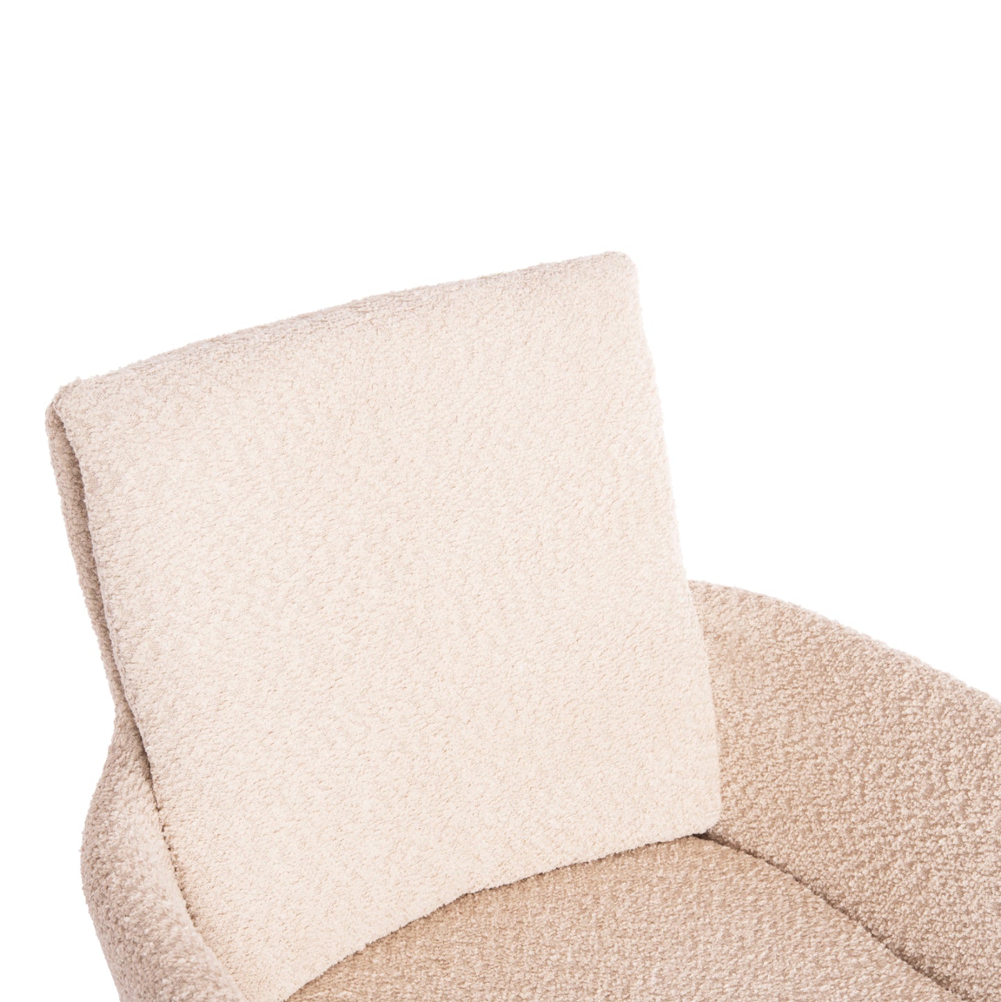 Dining Armchair Swivel Blans Hm9942.07 Beige Boucle Fabric-metal Legs 62x60x90hcm.